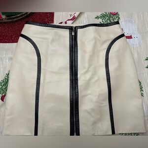 Margaret Godfrey Cream and Black Zip-Up Skirt